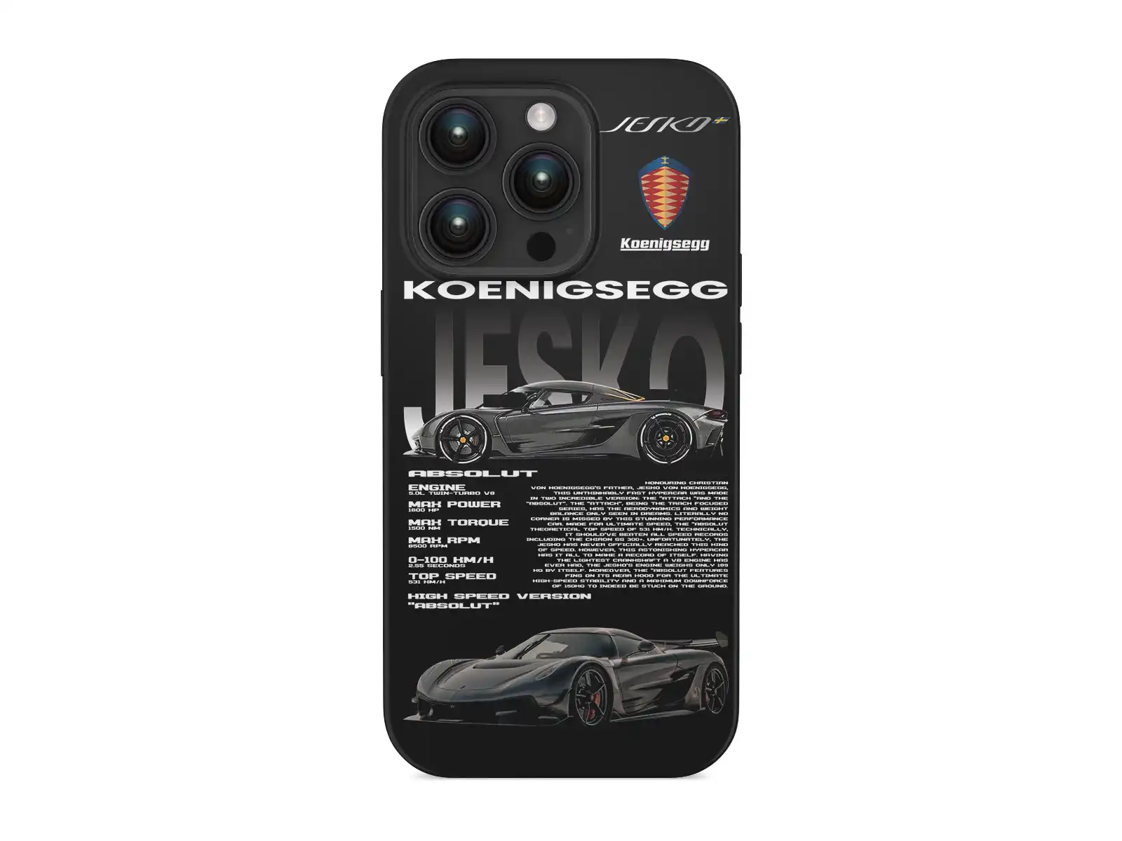 KOENIGSEGG JESKO BLACK Custom iPhone Case Series